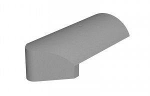 MARLEY TILES Concrete 457mm Third Round Stop End Hip Tile