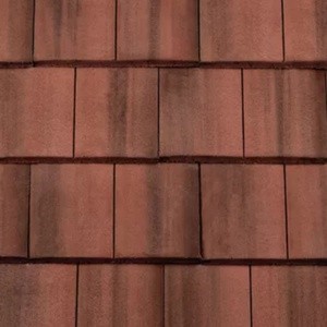 REDLAND ROOFING TILE DuoPlain, 38 Flame Red (Coated), Smooth Finish, Concrete