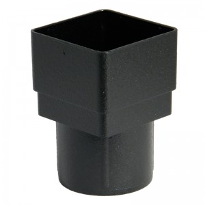 FLOPLAST Guttering 68mm Round Cast Iron Style - Square/Round Downpipe Adaptors